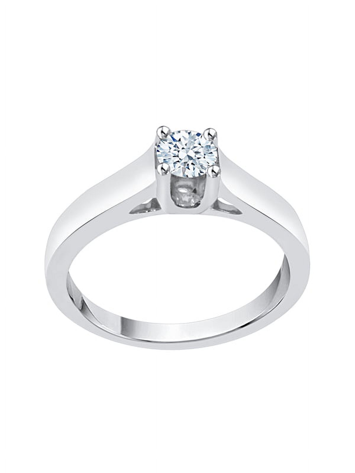 Diamond Solitaire Promise Ring in 10K White Gold (1/4 cttw) (I-Color, SI3-I1 Clarity) (Size-5.5)